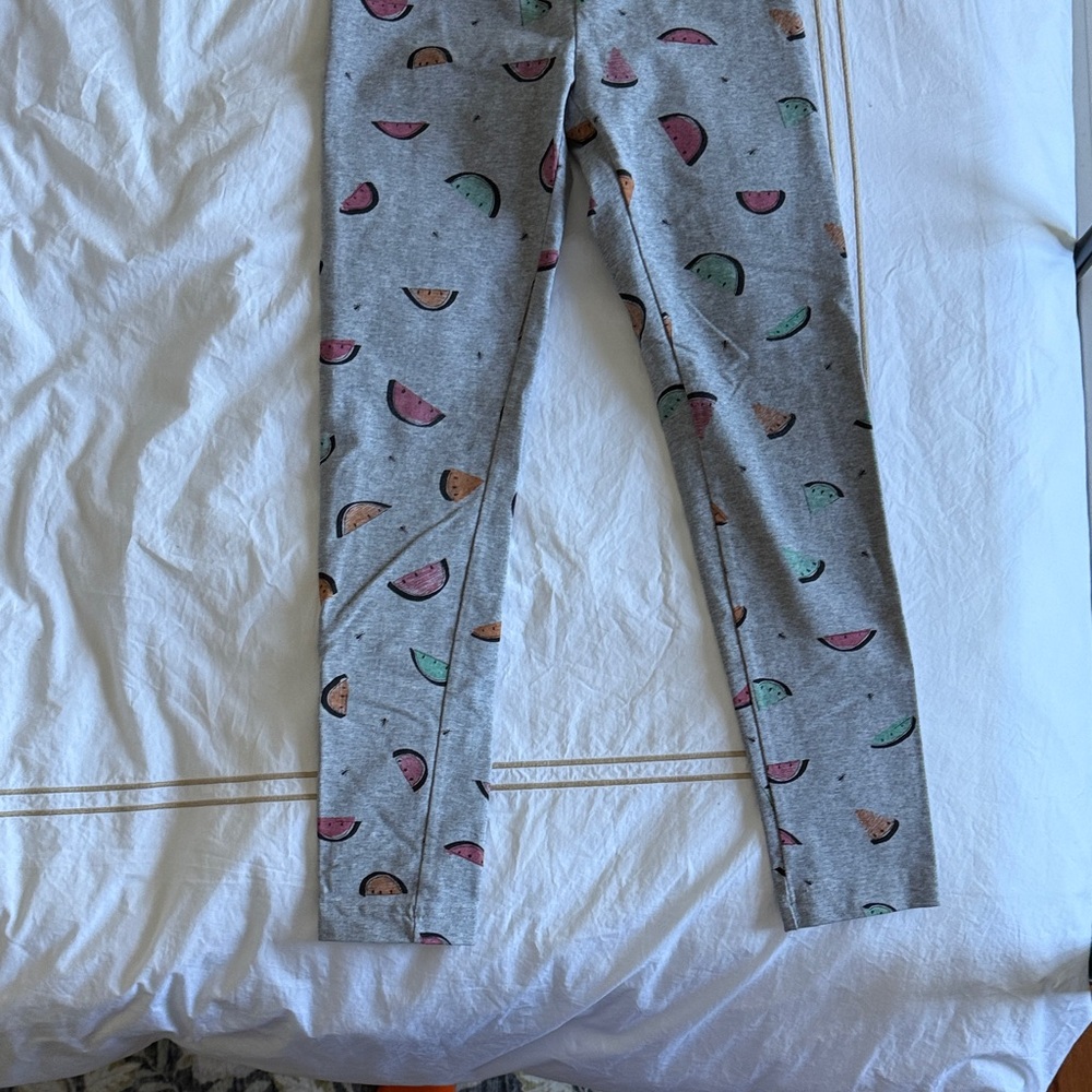 Hanna Andersson Gray Leggings with Watermelon Print